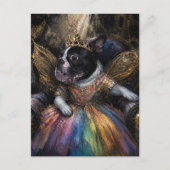 Carte Postale Fée Boston Terrier dans un fauteuil (Devant)