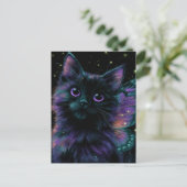 Carte Postale Fée Chat Noir Adorable (Debout devant)
