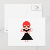 Carte Postale Fée chère 72 aux cheveux rouges (Devant / Derrière)