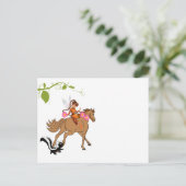 Carte postale Fée Cheval Mouffette Floral (Debout devant)
