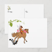 Carte postale Fée Cheval Mouffette Floral (Devant / Derrière)