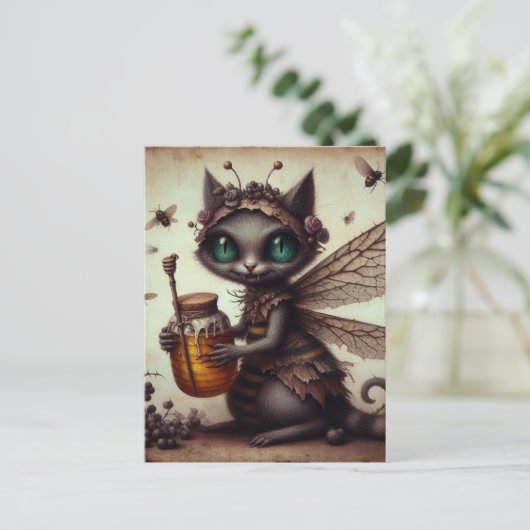 Carte Postale Fée d'abeilles Vampire Cat (Debout devant)