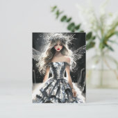 Carte Postale Fée dans la mode Show Tinfoil Robe Aquarelle (Debout devant)