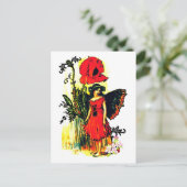 Carte Postale Fée Dans La Robe Rouge (Debout devant)