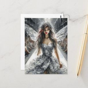 Carte Postale Fée dans un défilé de mode aquarelle