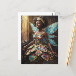 Carte Postale Fée dans une robe dorée
