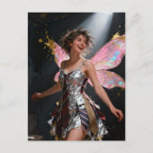 Carte Postale Fée dans une robe en cravates recyclées (Devant)