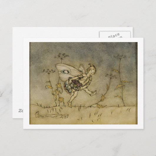 Carte Postale Fée d'Arthur Rackham |, illustration 'd'un Midsu (Devant / Derrière)