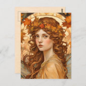 Carte Postale fée d'automne -artisanal (Devant / Derrière)