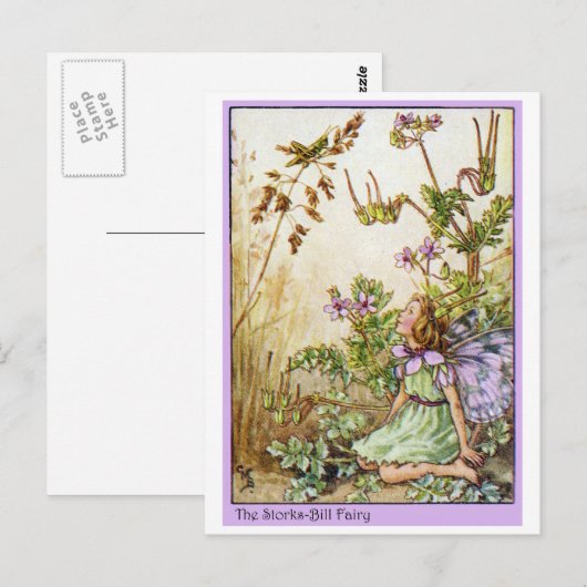 Carte Postale Fée de Bill de cigognes (Devant / Derrière)