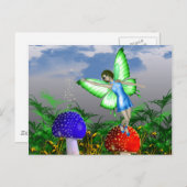 Carte Postale Fée de champignons (Devant / Derrière)