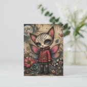 Carte Postale Fée de chat de fantaisie adorable (Debout devant)