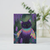 Carte Postale Fée de chat noir drôle adorable (Debout devant)