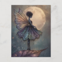 Fée de Clair de Lune Enchanté Fantaisie Aquarelle