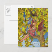 Carte Postale Fée de floraison de l'arbre du printemps (Devant / Derrière)