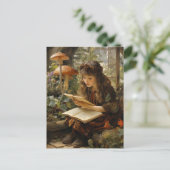 Carte Postale Fée de la forêt lisant un livre Champignons (Debout devant)