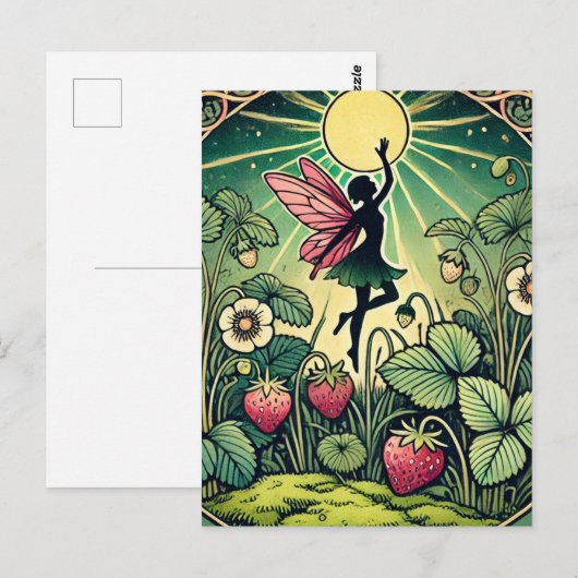 Carte Postale Fée de la fraise (Devant / Derrière)