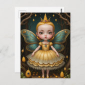 Carte Postale Fée de maïs jaune mignonne (Devant / Derrière)