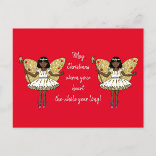 Carte Postale Fée de Noël afro-américaine