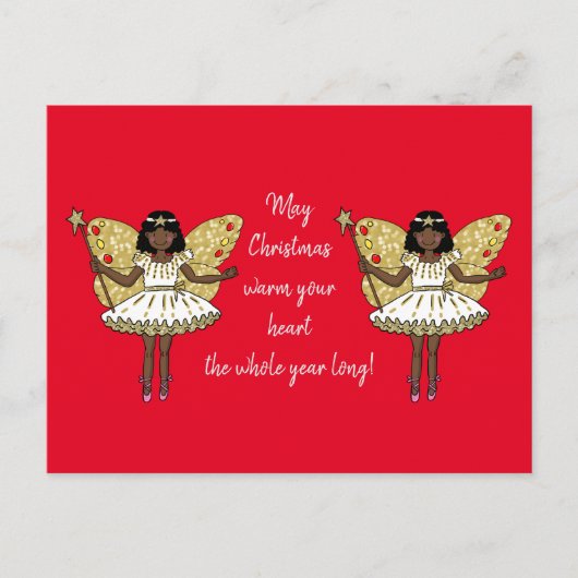 Carte Postale Fée de Noël afro-américaine (Devant)