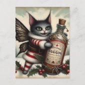 Carte Postale Fée de Noël Kitty Horreur avec Eggnog (Devant)