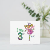Carte Postale Fée de princesse rose (âge 3) (Debout devant)