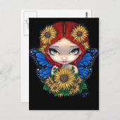 Carte postale "Fée de tournesol" (Devant / Derrière)