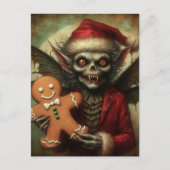 Carte Postale Fée De Vampire De Noël Avec Du pain D'épice (Devant)