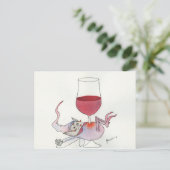 Carte Postale Fée de vin - texte horizontal de tige (Debout devant)