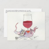 Carte Postale Fée de vin - texte horizontal de tige (Devant / Derrière)