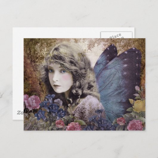 Carte Postale Fée des fleurs (Devant / Derrière)