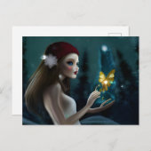 Carte postale Fée d'hiver (Devant / Derrière)