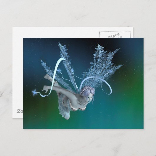 Carte Postale Fée d'hiver (Devant / Derrière)