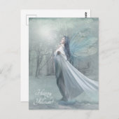 Carte Postale fée d'hiver neige (Devant / Derrière)