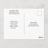 Carte Postale Fée en Jardin Fleur sauvage Anniversaire (Dos)