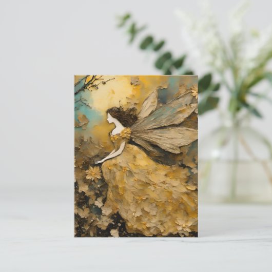 Carte Postale Fée en Jaune (Debout devant)