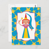 Carte Postale Fée enchantée avec baguette magique (Devant / Derrière)