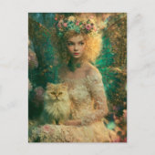 Carte Postale Fée et chat (Devant)