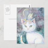 Carte postale Fée et chat de Silver Moon (Devant / Derrière)