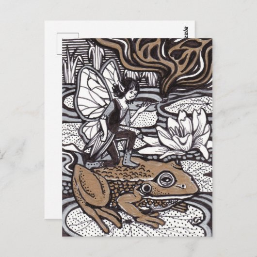 Carte Postale Fée et grenouille (Devant / Derrière)