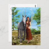 Carte Postale Fée et licorne (Devant / Derrière)