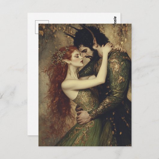 Carte Postale Fée et Pan (Devant / Derrière)