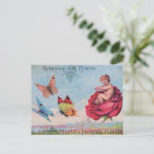 Carte Postale Fée et papillons Publicité Cologne (Debout devant)