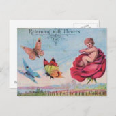 Carte Postale Fée et papillons Publicité Cologne (Devant / Derrière)