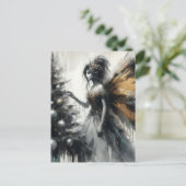 Carte Postale Fée et sapin de Noël Glitch (Debout devant)