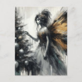 Carte Postale Fée et sapin de Noël Glitch (Devant)