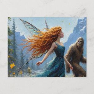 Carte Postale Fée et Sasquatch lors d'un voyage en Randonnée dan