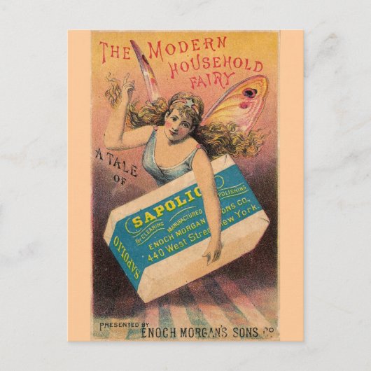 Carte Postale Fée et savon vintage (Devant)