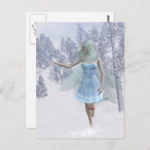 Carte Postale Fée froide de l'hiver à capter les flèches de neig (Devant / Derrière)