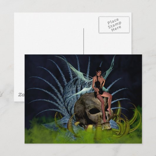 Carte Postale Fée gothique (Devant / Derrière)